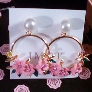 Large Floral Hoop Earrings